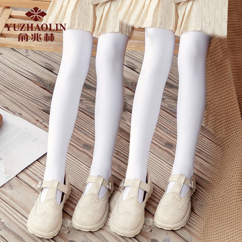 俞兆林儿童连裤袜女童秋冬加绒加厚打底裤白色舞蹈袜外穿一体袜