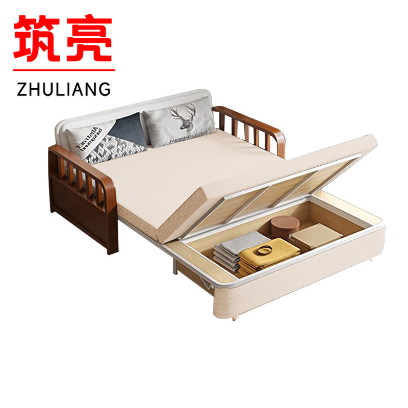 筑亮 沙发床 190cm米黄色可储物款 张高清大图