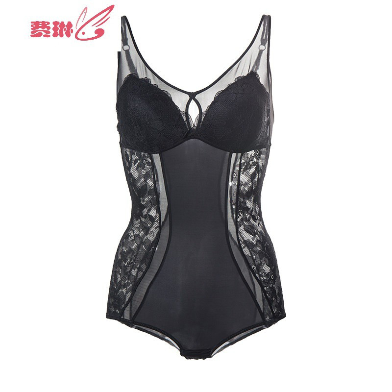 吊带连体塑身衣带胸罩一体式夏季薄款美体收腹束身束腰内衣女 费琳