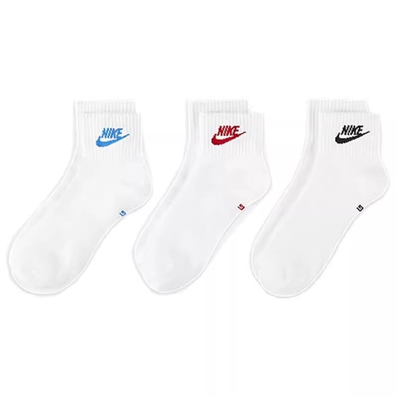 NIKE耐克袜子运动休闲舒适i透气男女短袜三双装DX5074-911 Cli DX5074-911 M