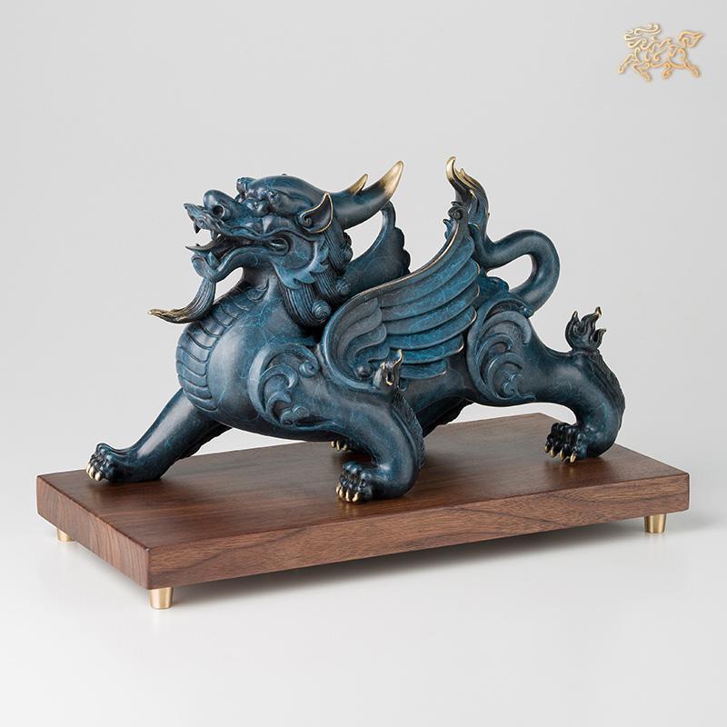 全铜摆件《威猛貔貅（中号）》家居饰品铜工艺品_9_381