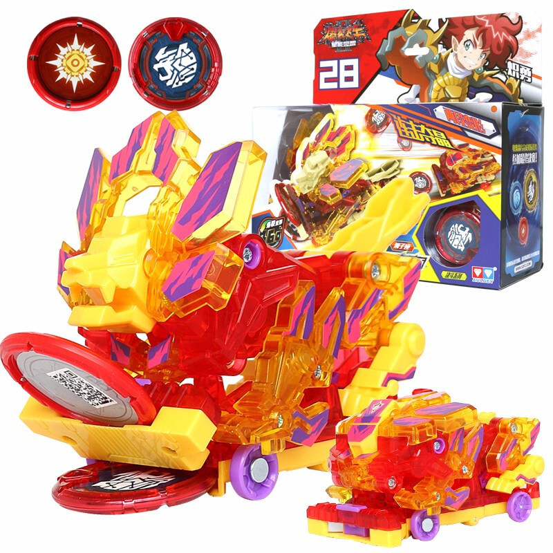 1代2代儿童玩具3代星能觉醒暴烈变形玩具车套装决斗系列烈焰狂狮视频