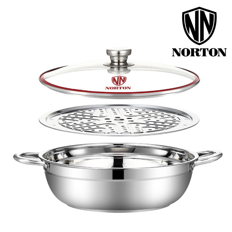 诺顿(NORTON) 福森家味多用火锅32cm+漏勺x2 3TFS032