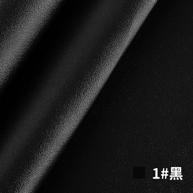 软包皮革面料加厚沙发布料硬包PU皮料床头座椅人造革diy手工仿皮 西班牙牛皮纹1#黑色 半米长度