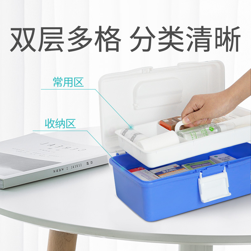 富林(FOLEE) 药箱/药包 A003-B 大号 多层旅行便携手提箱 家庭用儿童家用小药箱收纳盒医疗急救出诊药箱医药箱