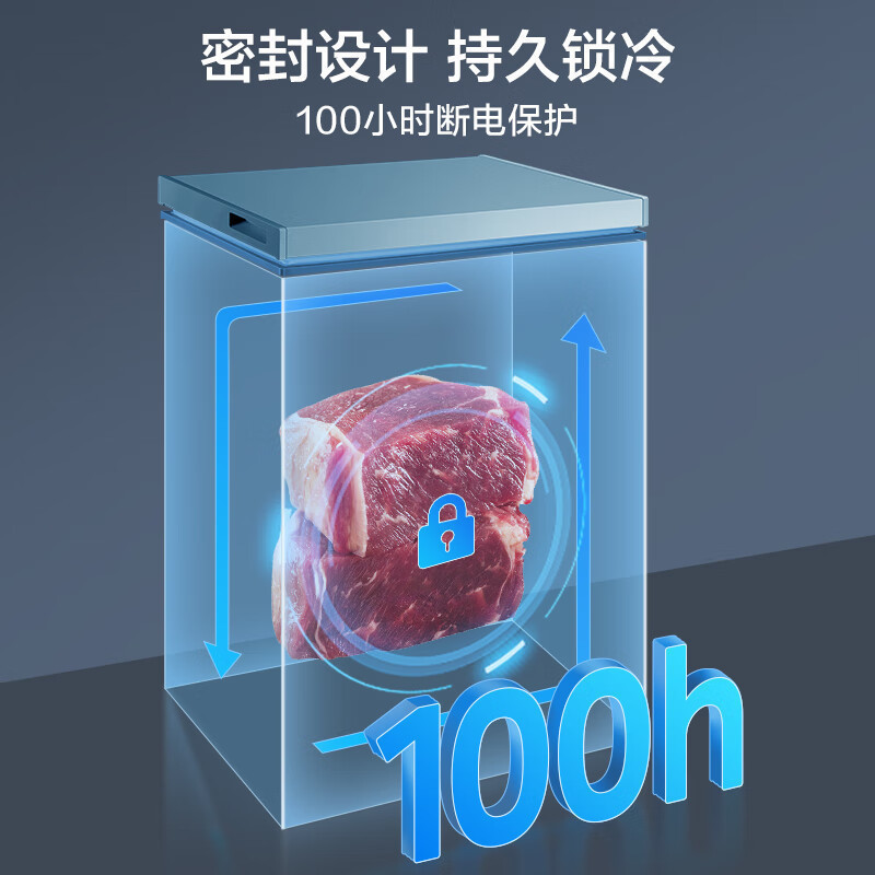 美的(Midea) BD/BC-100KMF(E)100升 低霜家用囤货小冷柜 冷藏冷冻转换冰柜 一级能效母婴母乳小冰箱