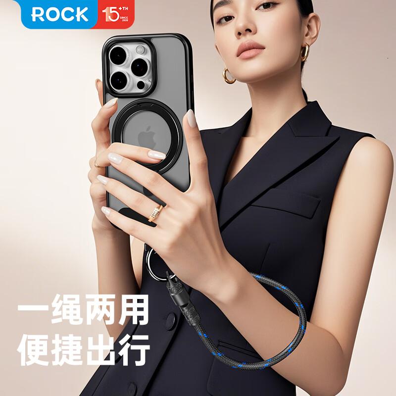 ROCK R15 手机挂绳27W快充锌合金数据线 苹果版高清大图