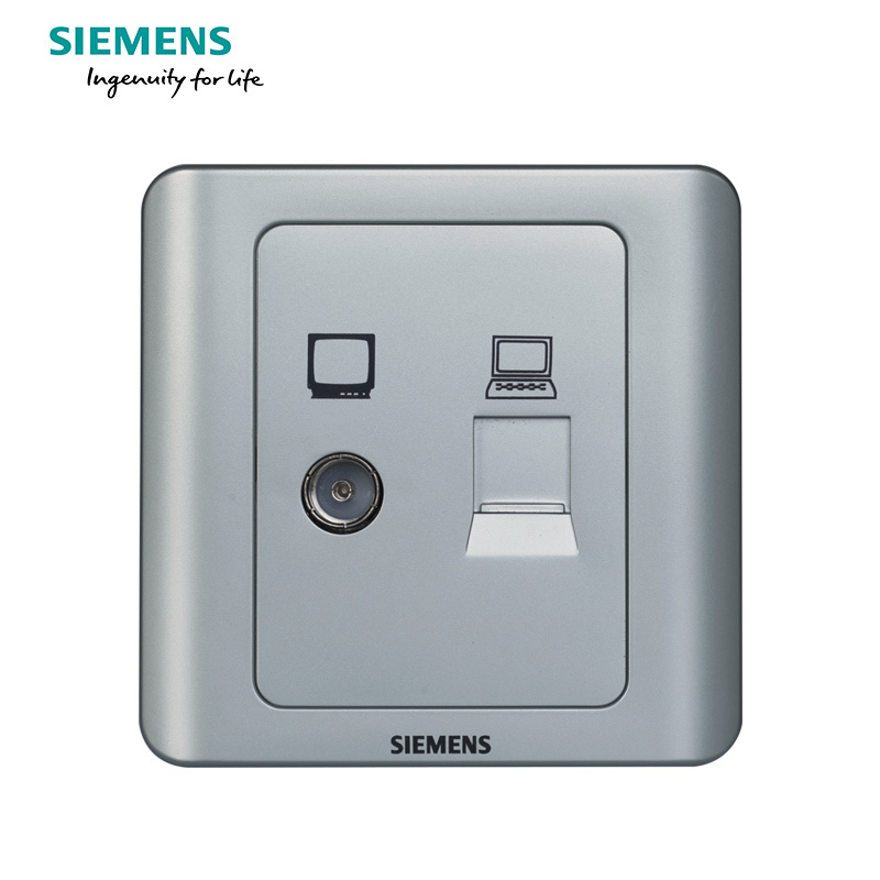 西门子（SIEMENS）开关插座 远景彩银系列电脑+电视插座5TG01161CC122