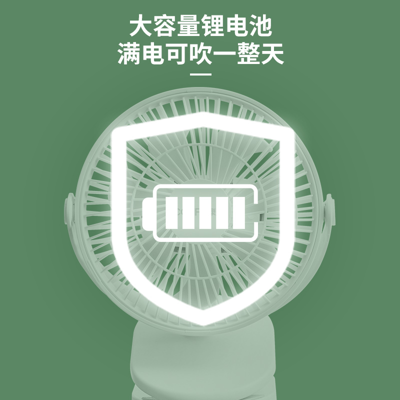 康夫(CONFU)电风扇 夹式小风扇 学生宿舍便携式USB充电式 桌面台式床头床上可夹式台夹两用风扇KF-A2