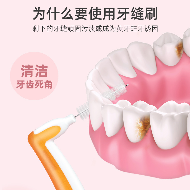 小鹿妈妈(FAWN MUM)经典L型牙缝刷间隙刷牙间刷0.7mm 5支/袋