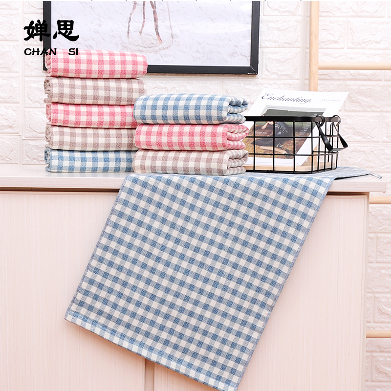 婵思 CQC0230240 幻彩小格清洁毛巾抹布 34*74cm