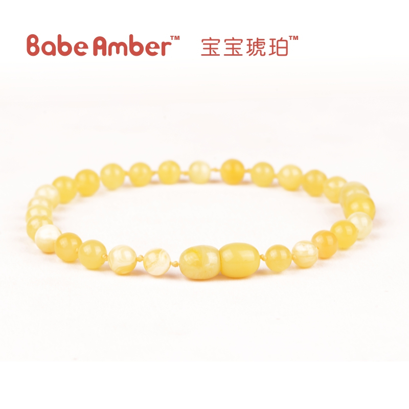 BabeAmber宝宝琥珀天然琥珀健康链宝宝满月周岁送礼 蜂蜜色(Butterscotc)