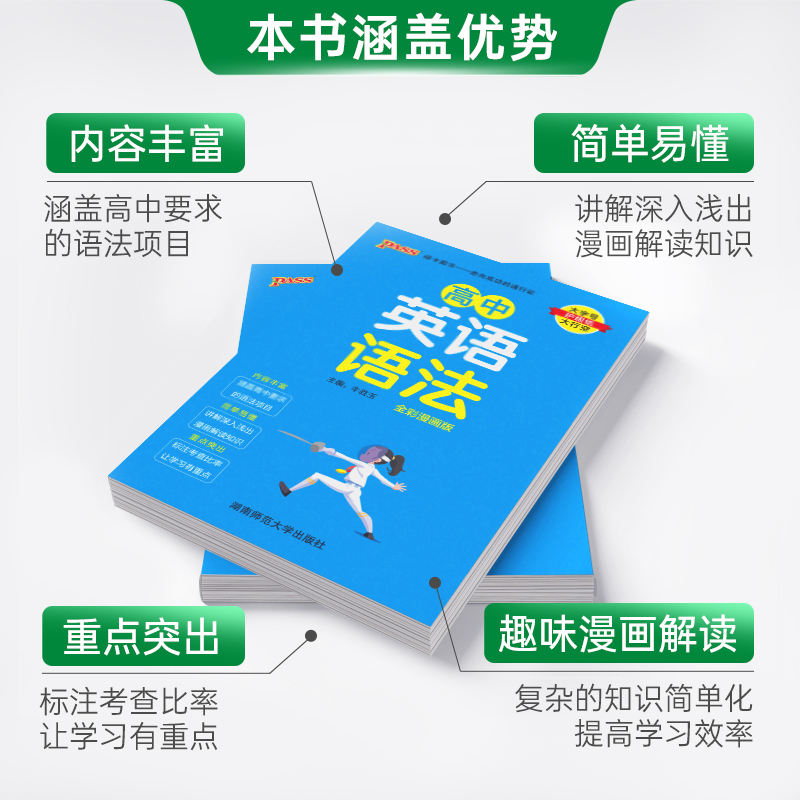 高中英语3500词 高中通用 [正版]2025新版高中英语语法全解详解便携小本口袋书全国通用掌中宝天天背pass绿卡图书高清大图