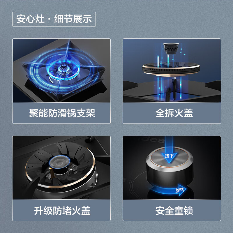 美的(Midea)烟灶套装22m³大吸力挥手智控自动清洗5.2kW火力灶具抽油烟机燃气灶J25SPRO+Q522天然气
