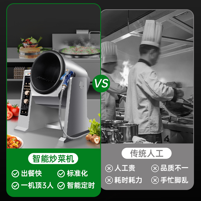意黛斯YIDAISI 全自动炒菜机商用智能炒饭机烹饪投料喷料大型滚筒翻炒机台式炒菜机360口径 电动款YDS-TGD36高清大图