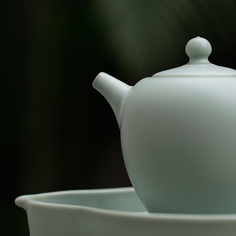 东道主人美人肩壶(汝官窑)汝窑汝瓷景德镇 陶瓷 冰裂釉 功夫茶具 茶壶