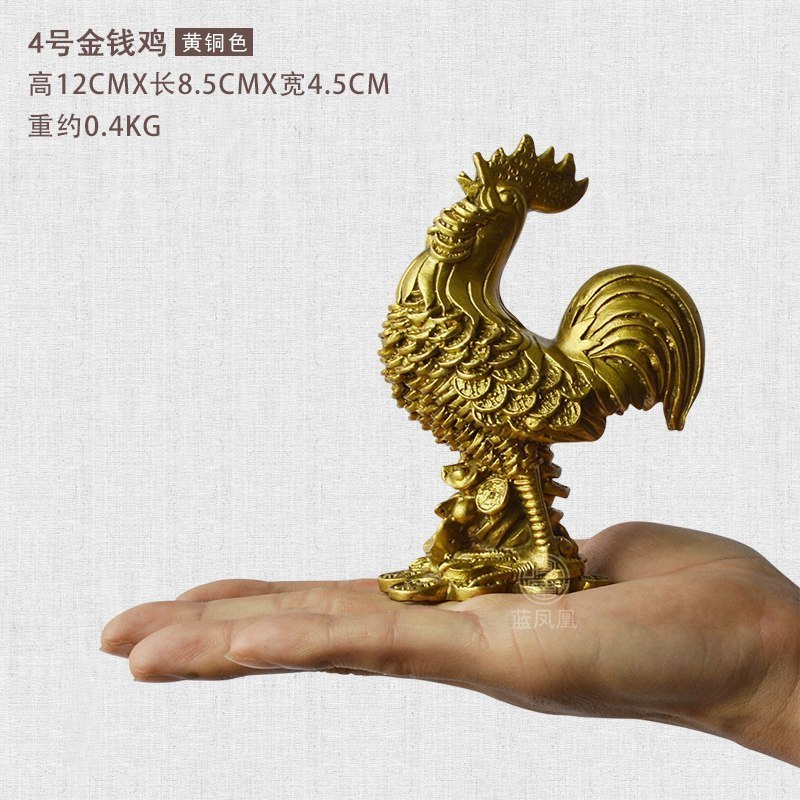 铜鸡摆件纯铜大号公鸡生肖鸡金钱福字鸡镇宅家居客厅卧室 4号金钱鸡_338