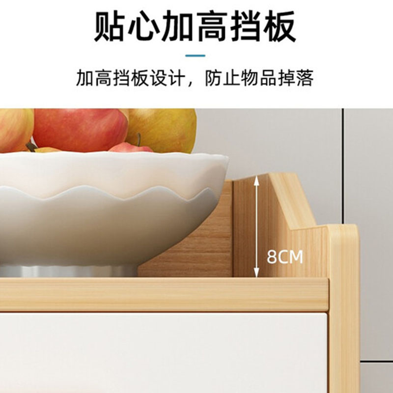 鑫金虎 简约现代餐边柜厨房储物柜北欧风碗柜家用茶水柜 浅胡桃白60cm高清大图