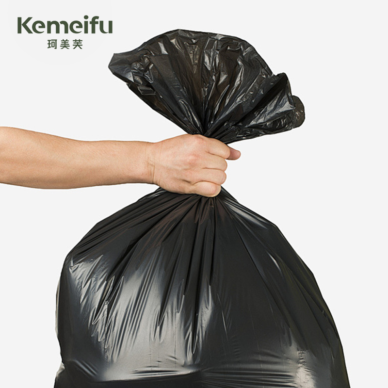 珂美芙 黑色平口加厚垃圾袋 90*110cm 50个/包高清大图