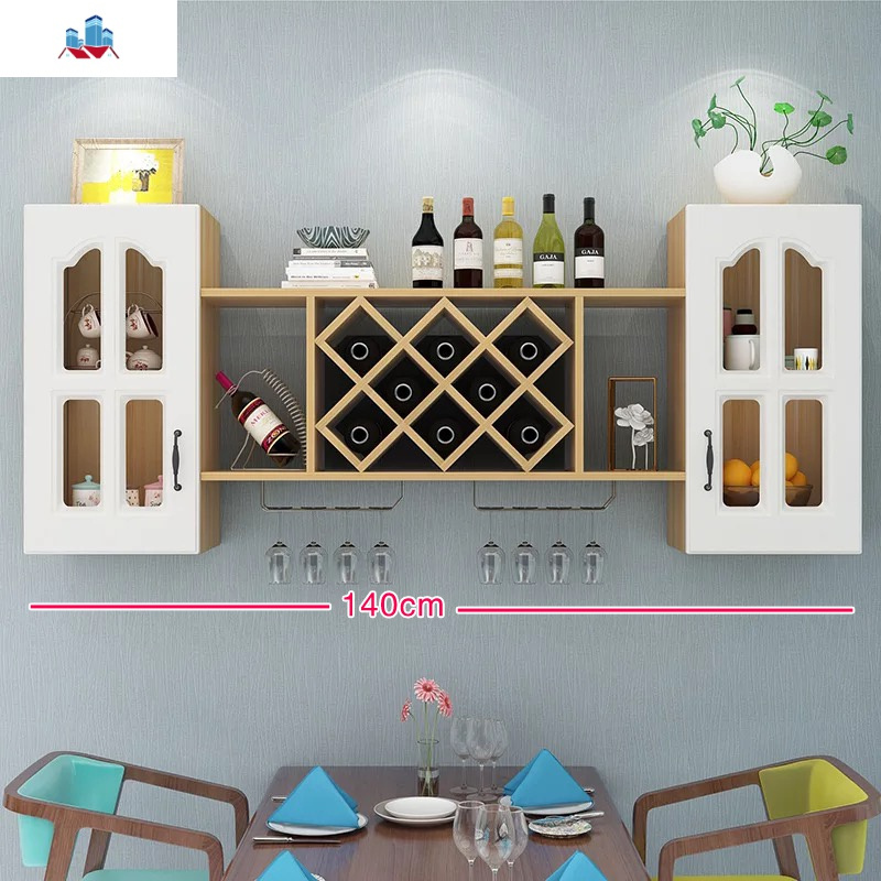 酒柜定制酒架靠墙吊柜欧式现代简约墙上置物架壁挂式红酒餐厅悬挂泰
