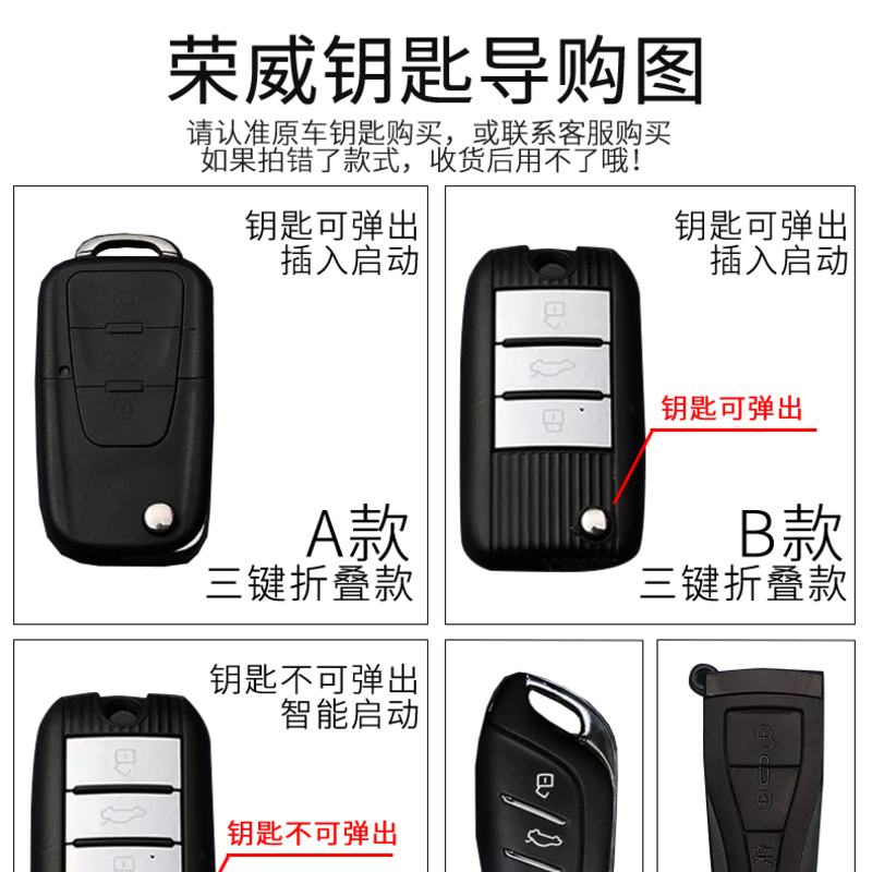 [补贴10%]荣威钥匙套RX5 360plus Ei6 I6 350 550 RX3 RX8汽车改装包扣高清大图