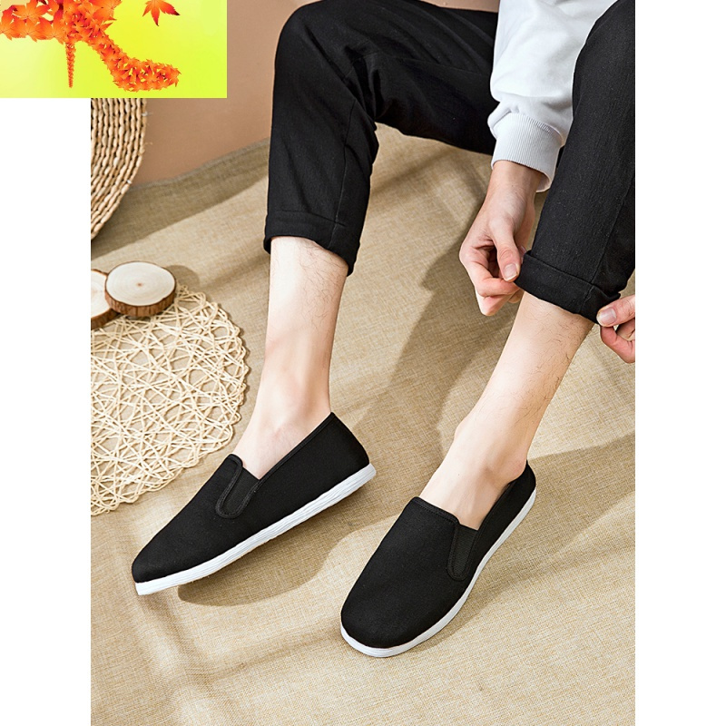 老北京布鞋男手工千层底布鞋单鞋中国风男布鞋休闲布鞋一脚蹬懒人简畅