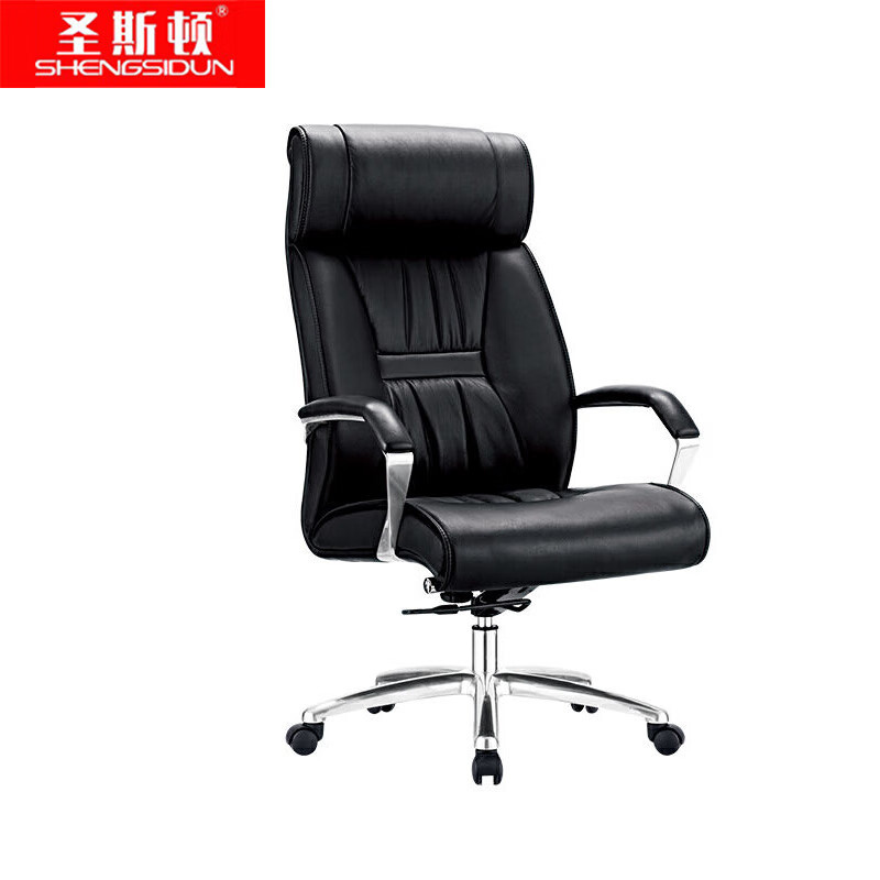 圣斯顿CH-010A 皮质主管椅转椅黑色(个)540*570*1170-1230mm
