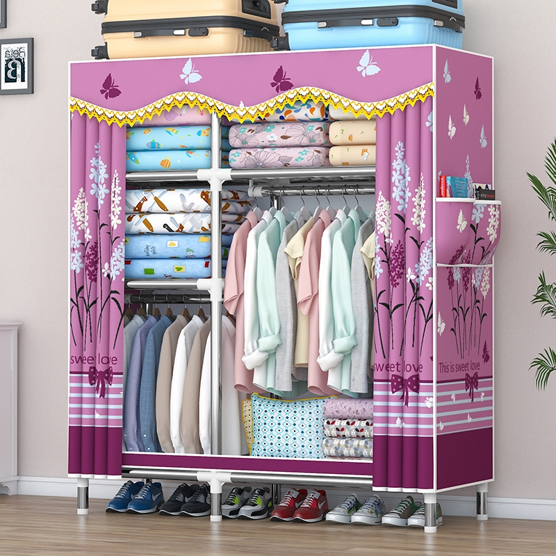 古达布衣柜钢架加粗加厚家用卧室出租房用简易衣柜结实组装结构