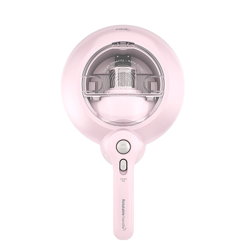 美的(Midea)除螨仪MT3 有线手持床上家用吸尘器 冰莹粉