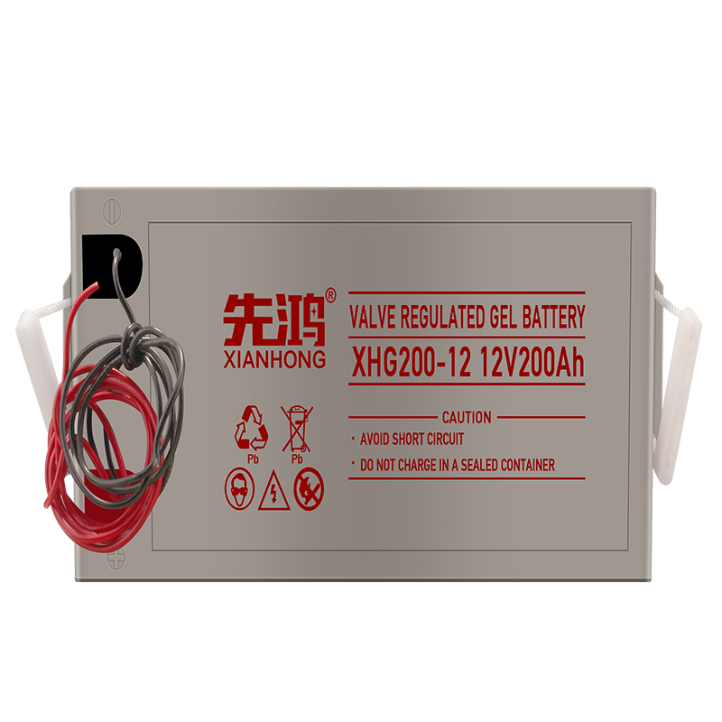 先鸿12V200AH太阳能铅酸胶体蓄电池光伏监控设备发电系统电瓶基站高清大图