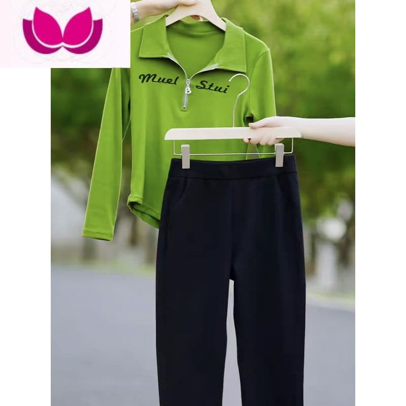 七斓小个子休闲运动套装女长袖卫衣2023早春季新款时尚减龄显瘦套图片