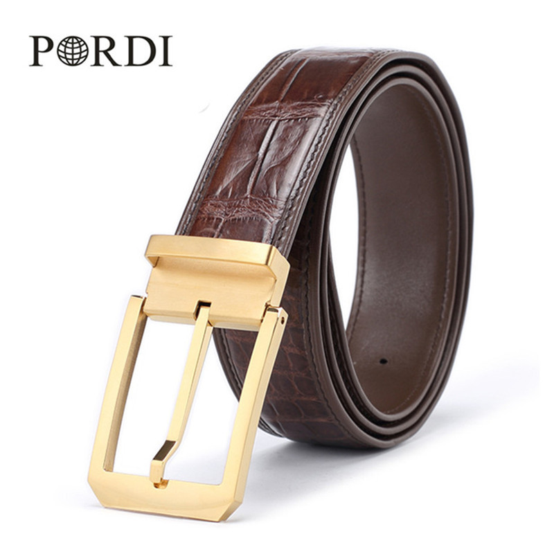 正品泰国鳄鱼皮皮带男针扣真皮无拼接男士肚皮商务休闲青年腰带视频