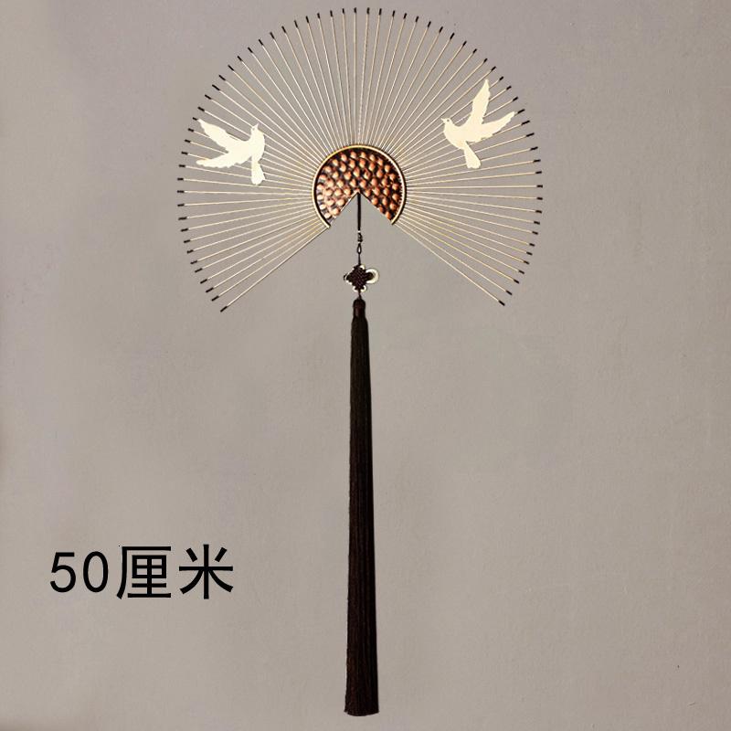 新中式客厅墙饰餐厅创意挂饰家居玄关铁艺壁挂电视沙发背景墙装饰 三维工匠 B款直径50壁饰高清大图