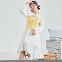 [2.5折价49元]唐狮连衣裙马甲+衬衫半身裙