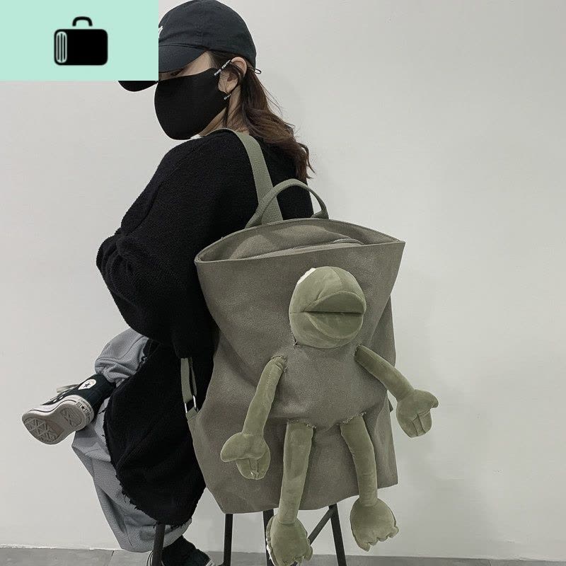 书包女韩版高中原宿ulzzang学生ins帆布大容量2020新款双肩背包女NEW LAKE女手包图片