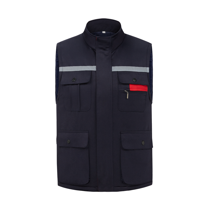 TMG9901 小拉链棉马甲 劳保服高清大图
