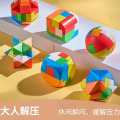 鲁班锁孔明锁儿童益智力思维训练小学生解扣积木玩具diy益智1663 彩色的小鲁班锁随机2个