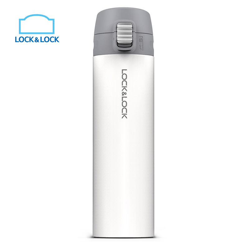 乐扣乐扣(lock&lock)缤纷弹跳盖保温杯LHC3222WHT 304不锈钢(390ml)白色