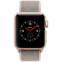 Apple Watch Series3 智能手表 GPS+蜂窝网络款 38毫米 金色铝金属表壳 粉砂色回环式运动表带