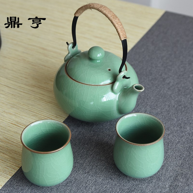 鼎亨提梁壶大号陶瓷茶壶泡茶壶大容量沏凉水壶套装单壶礼品