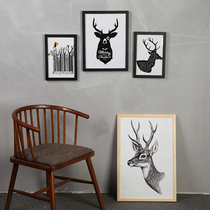 学生绘画素描装裱实木画框4开8开2开16开美术作品框挂墙免打孔