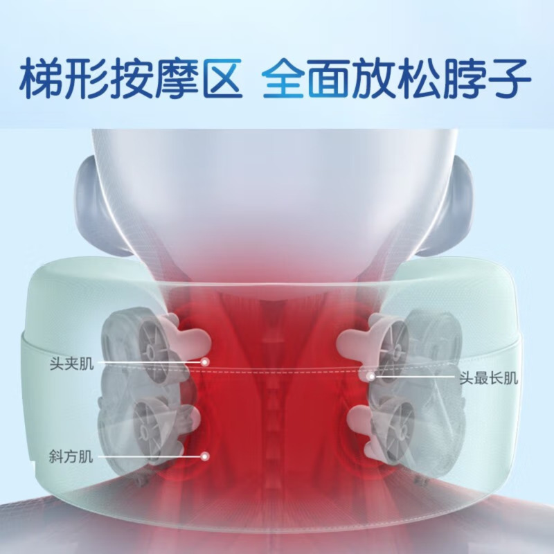 SKG颈椎按摩器N5揉捏热敷U型按摩枕肩颈部按摩仪智能脖子护颈仪 N5揉捏款护颈仪-天青色高清大图