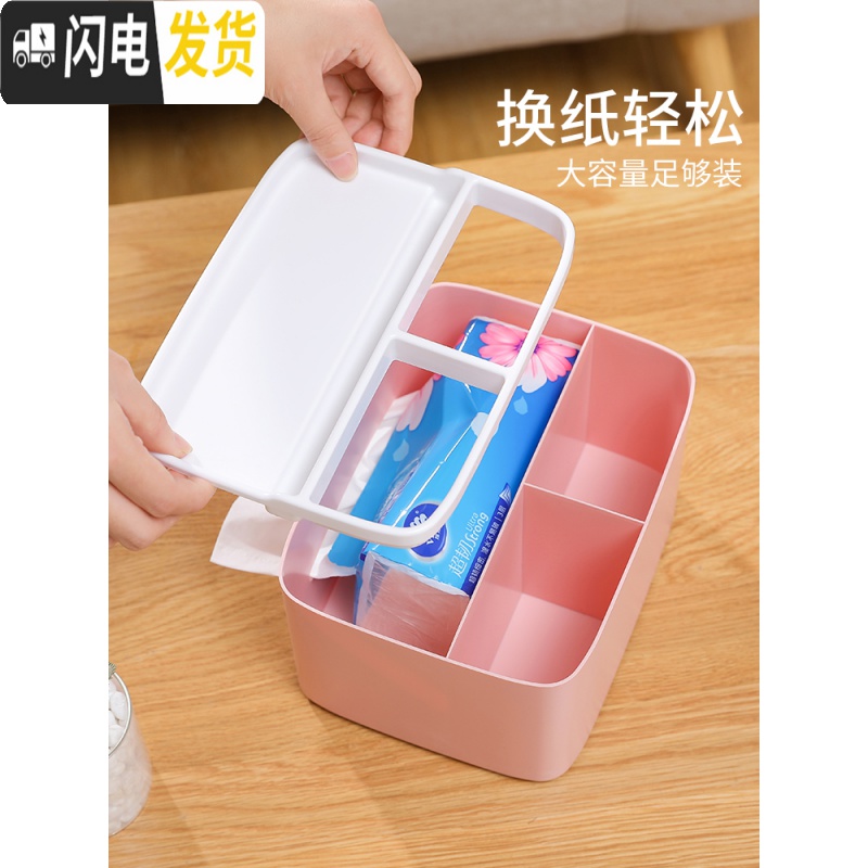 三维工匠抽纸巾盒家用客厅创意茶几可爱简约北欧遥控器厕所多功能收纳家居收纳盒高清大图