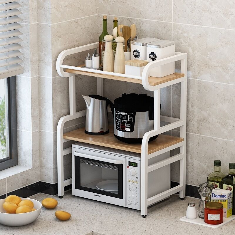 厨房微波炉置物架2层烤箱架电饭煲3层调料架子桌面双层储物收纳架