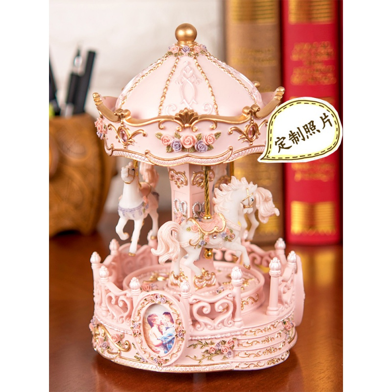 欧式旋转木马音乐盒八音盒创意生日女生送女朋友女孩天空之城视频