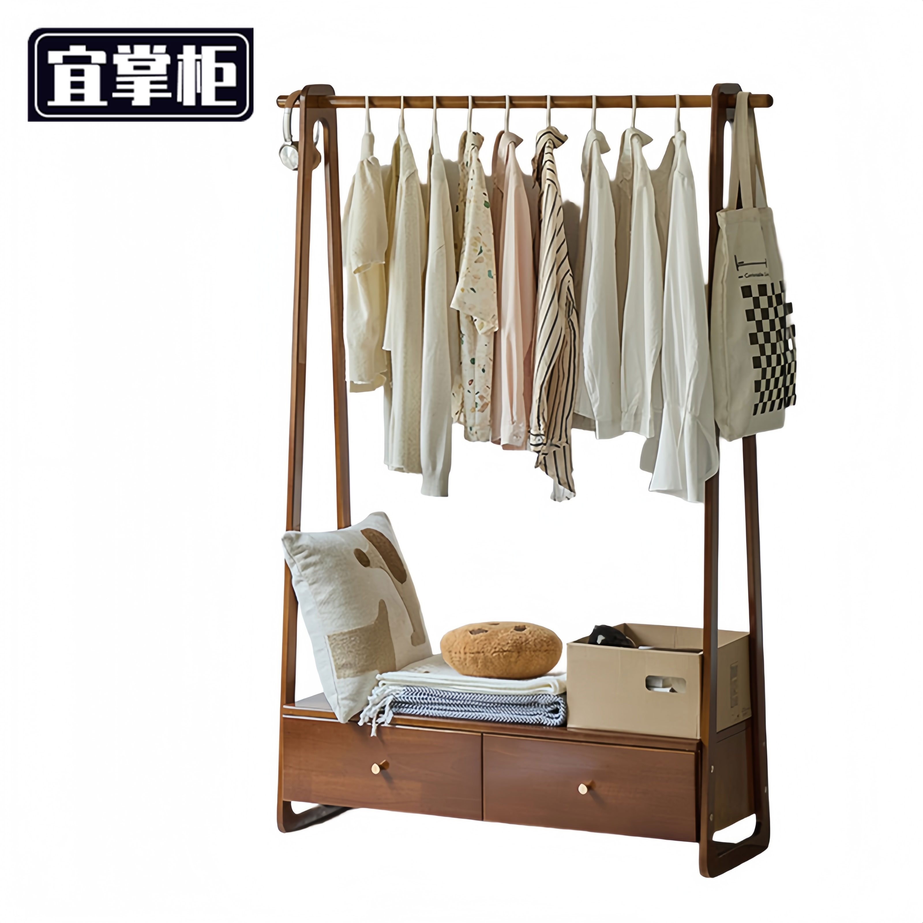 宜掌柜 落 地衣帽架高清大图