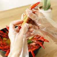 洁成一次性手套150只家用食品用PE透明手套小龙虾厨房餐饮