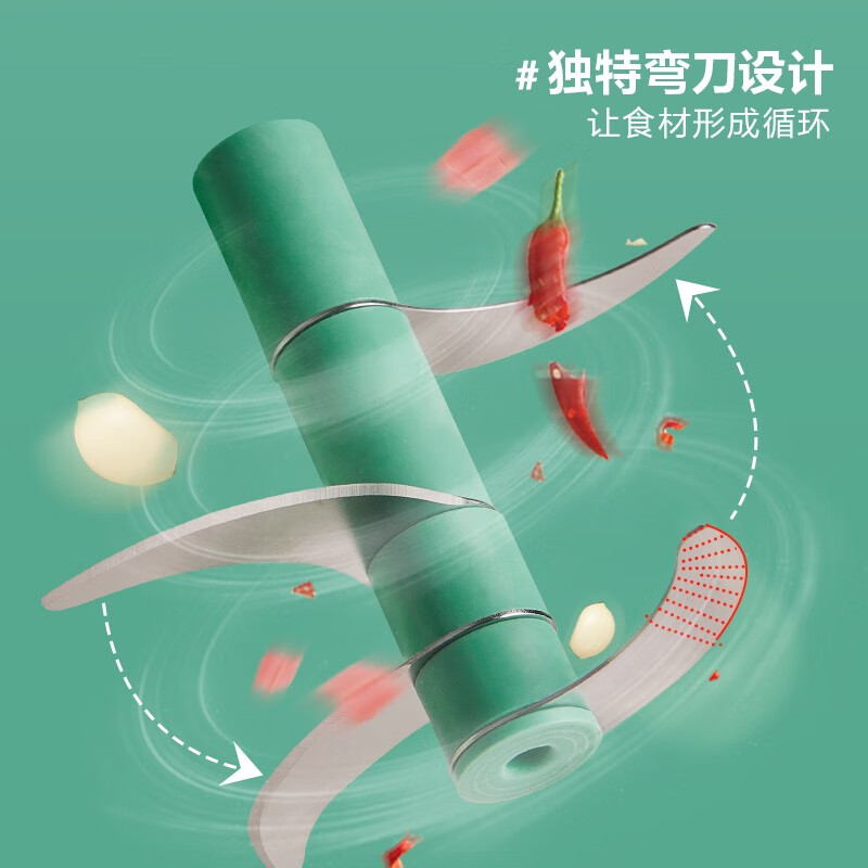 小熊伊万(BEAREWAN)捣蒜器 打压蒜泥捣碎神器 家用拉蒜器绞肉馅搅碎机器 CX-D0005高清大图