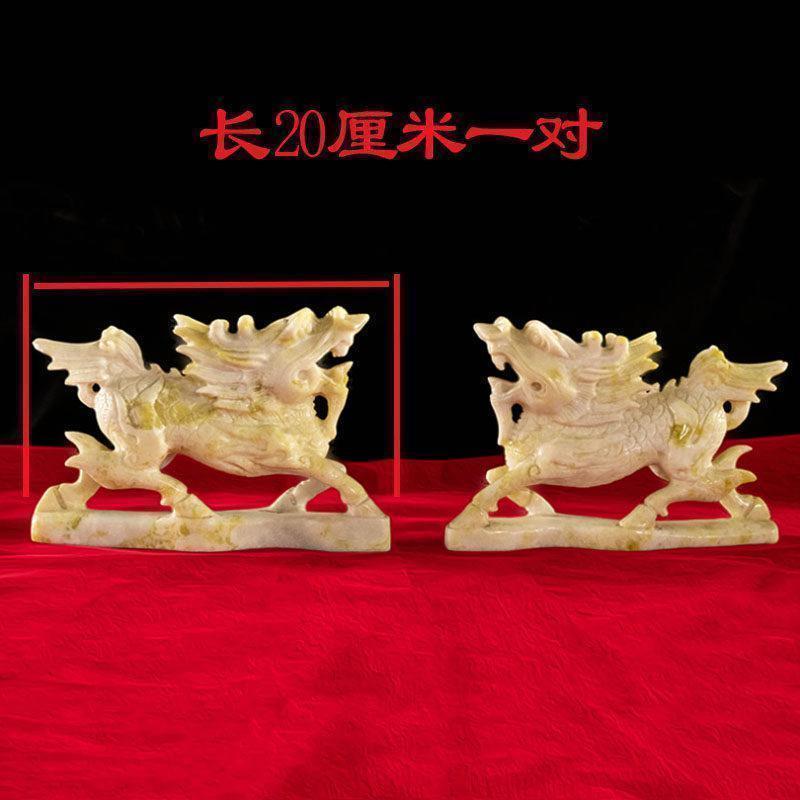 美帮汇蓝田玉摆件一对客厅中式装饰摆件高清大图