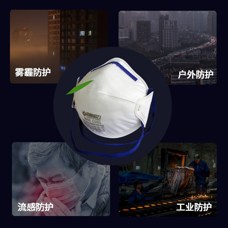 中体倍力(ZHONGTI BY-POWER)KN95口罩防尘透气一次性头戴式口罩c03s 无呼气阀+头戴式 10个装/件